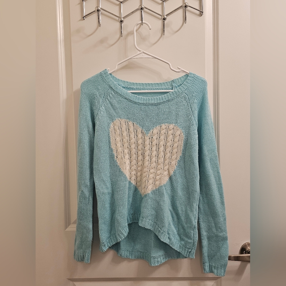Blue & White Heart Sweater